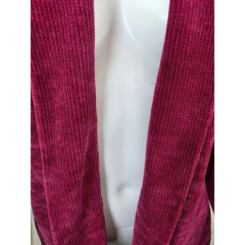 3rd + Malt‎ Womens Petite Medium Fuchsia Pink Chenille Corduroy Cardigan